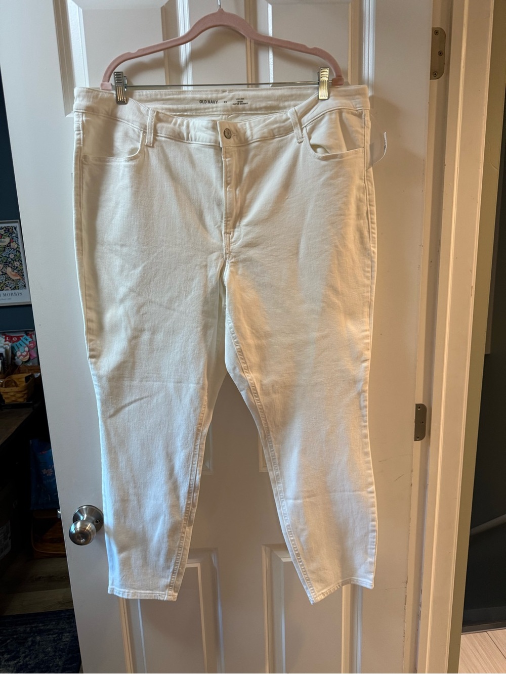 Old Navy White Ankle Crop High-Rise Jeans